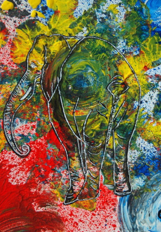 Elephants on confetti – CB, Art, Other, Canvas (photo 7 of 10)