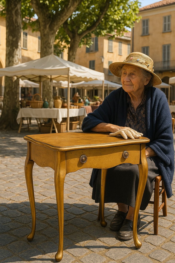 Image 1 of Mesa auxiliar italiana ornamentada de estilo renacimiento rococó - Década de 1950-1970