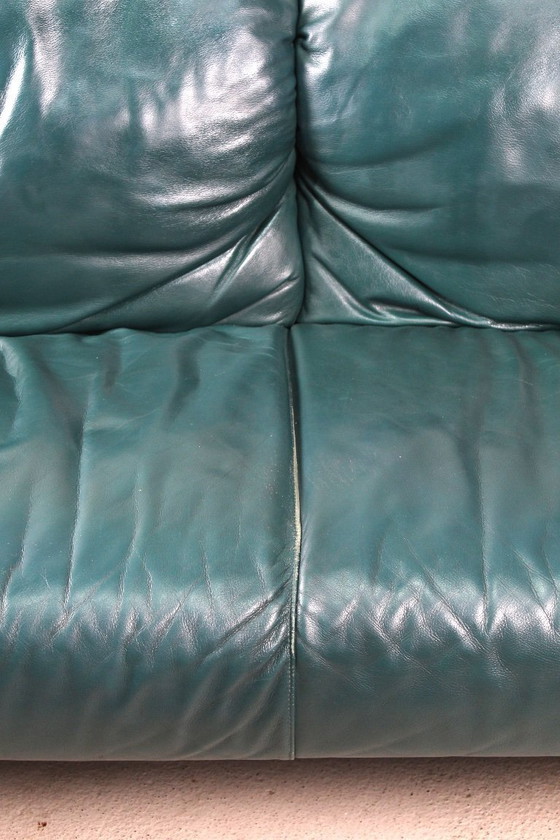 Image 1 of Divano vintage in pelle blu di design italiano