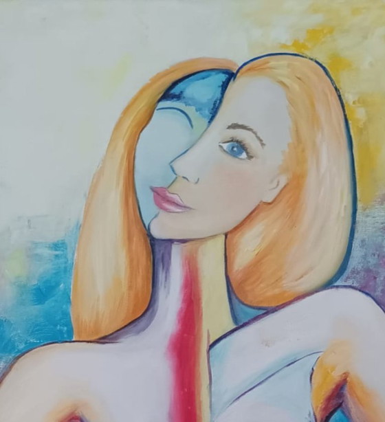 Image 1 of ORIGINAL PAINTING BY CARMEN GALLEGO – CUBIST NUDE