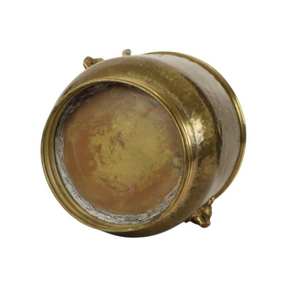 Large Jardinière Flowerpot Hammered Brass Lionheads – Decorative Objects (photo 9 of 15)