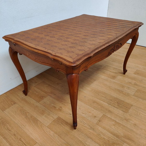 Image 1 of Table à manger de campagne vintage, table à manger extensible