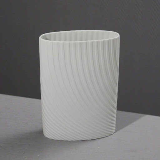 Rosenthal Studio Linie - Jarrón vintage de porcelana con diseño de galleta Op Art, años 70