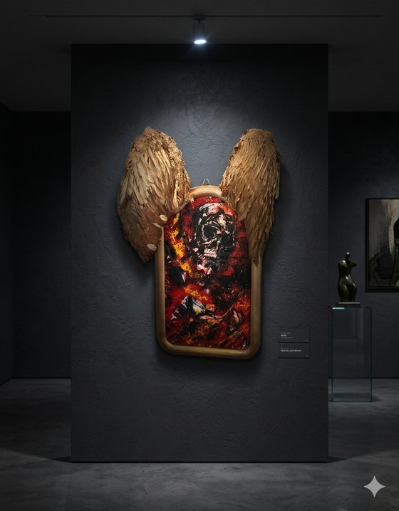 Image 1 of Artwork sculpture painting "Icarus Unbound" framed by G. Kellnberger