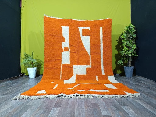 Orange tapis bérbere en laine 300cmx200cm 