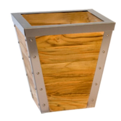 Einzigartige Serie von Pflanzgefäßen aus Edelstahl und Teakholz