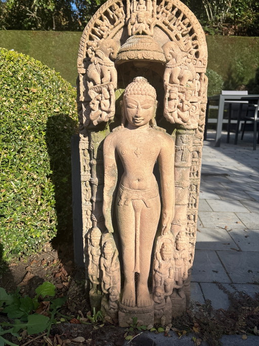 Groot Zandstenen Relief / Sculptuur – Jain Tirthankara Stijl (80 cm)
