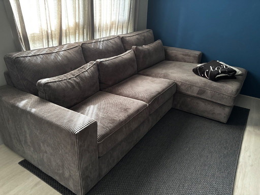 Zgan California 2.5-seater sofa, Ribcord Anthracite, 2.60m br.