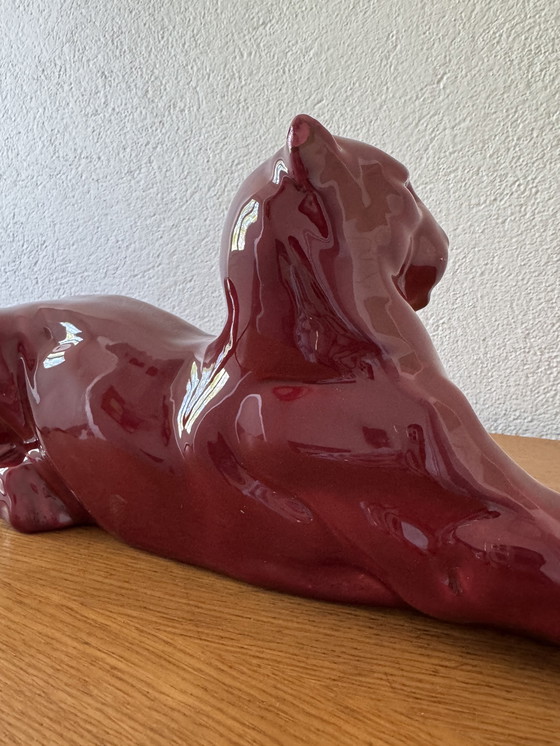 Image 1 of Panthère Céramique Art Déco