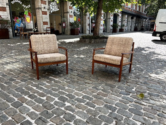 Image 1 of Coppia di poltrone, di Grete Jalk, per France & Son, Danimarca, anni '60