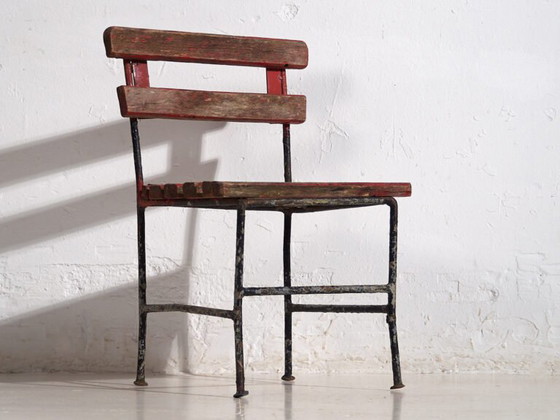 Antieke kinder-tuinstoel (ca. 1920) – Tuinstoelen, Iron, Rustic (photo 13 of 16)