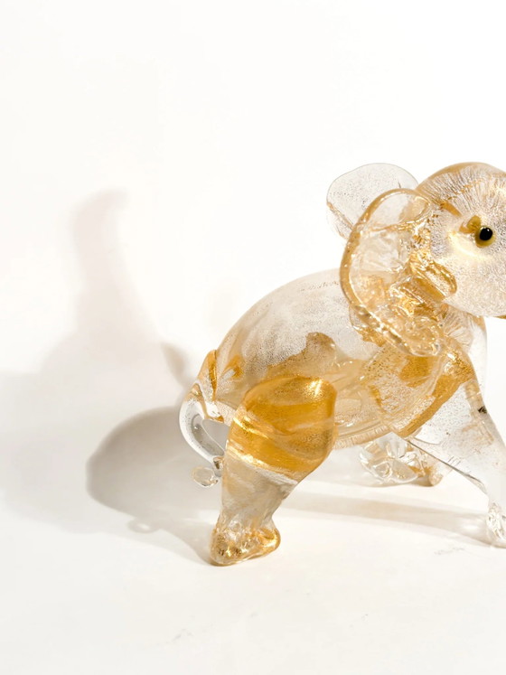 Little Elephant in Murano Glass and Gold Leaf Attributed to Ercole Barovier 1930s – Sculpture (photo 3 of 11)