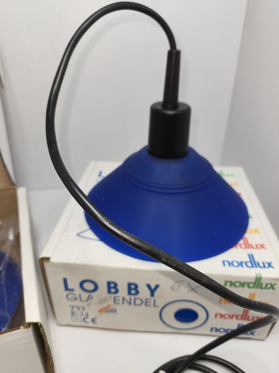 Nordlux Lobby Glass Pendant Set Type 1800 Blue Pendant Lights – Pendant lamps, Plastic (photo 3 of 7)