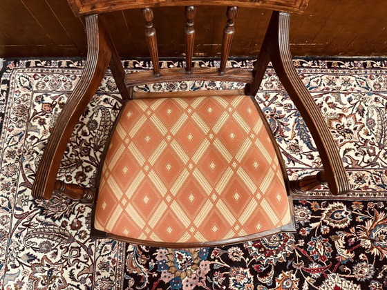 Tavolo da riunione classico inglese con sedie – Set da pranzo, Tessile, Legno (photo 23 of 23)