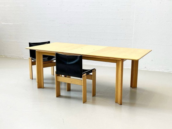 Image 1 of Set: 6 Stühle Modell Monk und Tisch von Afra und Tobia Scarpa für Molteni, 1973