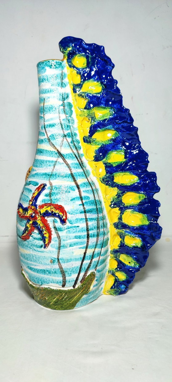 Image 1 of Vaas van keramiek "IAMA Albisola", Italië, jaren 1970