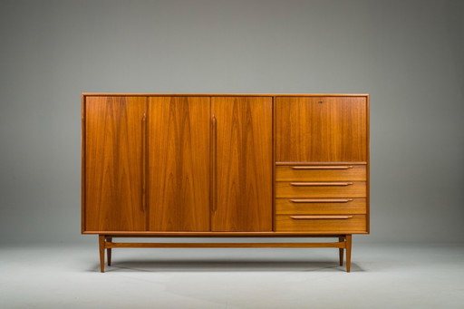Mid-Century Teak Type Rt 200 Highboard in Teak by Heinrich Riestenpatt for RT Möbel, 1960s