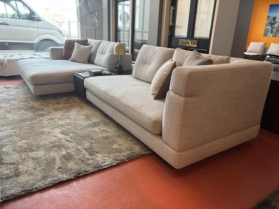 Image 1 of Minotti Alexander modular corner sofa in fabric Cat. G Ayala sabbia