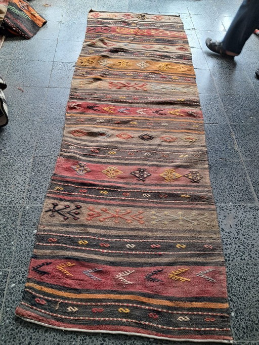 Kilim turco tessuto a mano 260x86 cm