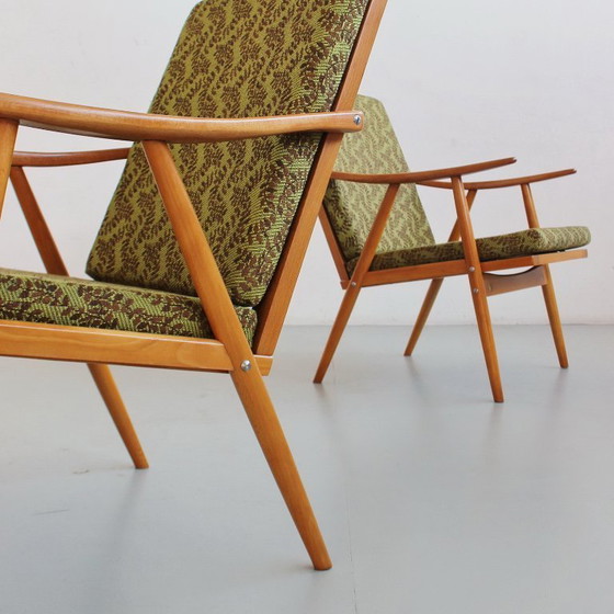 Image 1 of Een paar fauteuils uit het midden van de 20e eeuw, Tsjechoslowaakse TON-fabriek, vintage jaren 60/70.