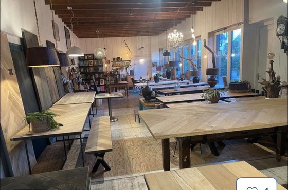 Image 1 of Eettafel visgraat eikenhout.   € 995,-