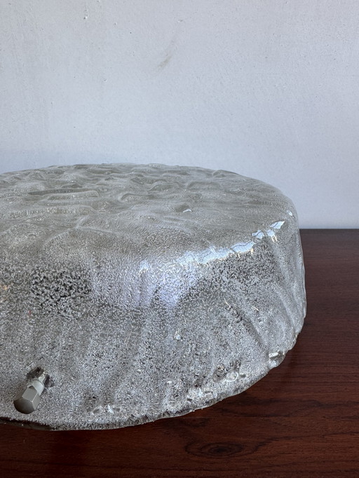 Vintage German Flush Mount Bubble Glass Light – Sculptural Elegance