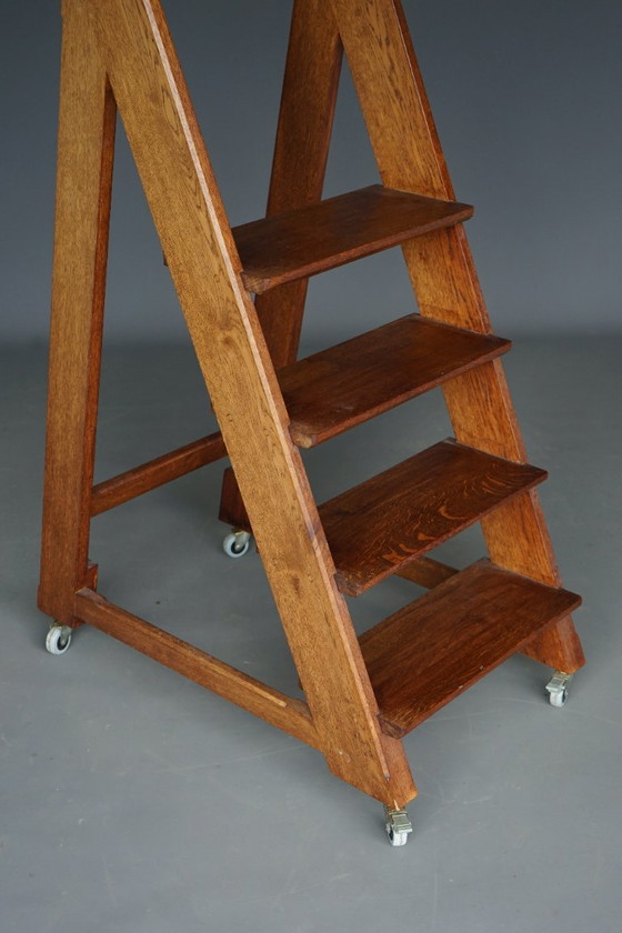 Scaletta da biblioteca vintage in rovere del XX secolo – Oggetti decorativi, Wood (photo 13 of 17)