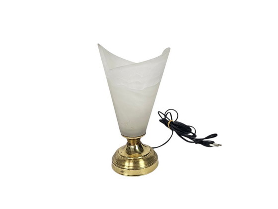Image 1 of Goblet lamp - table lamp - brass - alabaster - 90s - design