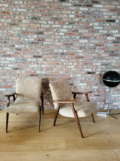 Conjunto de sillones vintage, estilo escandinavo, década de 1960.