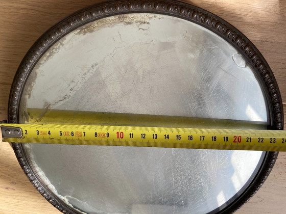 Image 1 of Art Deco tray in silver-plated metal and mirror, circa 1920