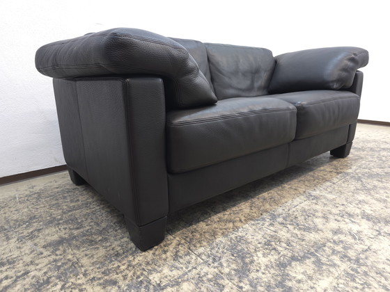 Image 1 of Canapé design deux places anthracite De Sede ds 17 en cuir, canapé de salon wk