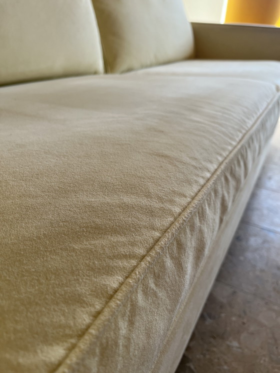 Image 1 of 1x Originele "COR Conseta F.W. Möller 1964" 3-zitsbank met chromen sledeonderstel en velours bekleding!!