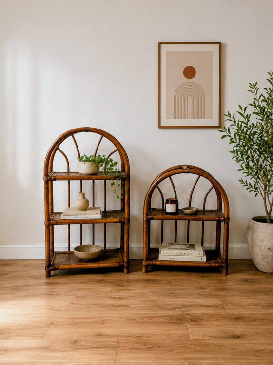 Enfilade et étagères vintage en rotin – Buffet bas, Rattan, Wood (photo 3 of 5)