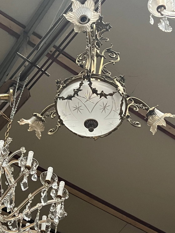 Lustre de style Louis XV. Bronze massif, cristal. – Crystal (photo 12 of 14)