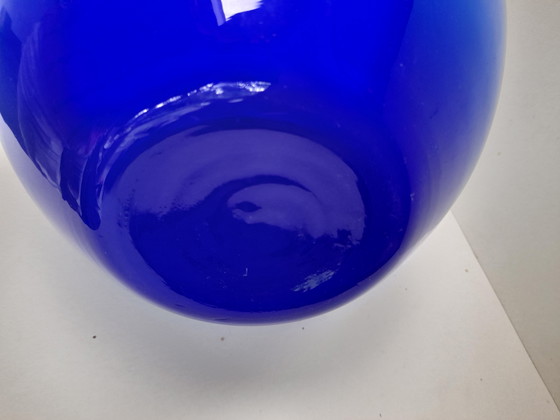 Image 1 of Large Italian Vase in Blue Opaline Glass