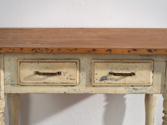 Tavolo antico in legno massello bianco (Francia, c.1900) – Tavoli da pranzo (photo 26 of 40)