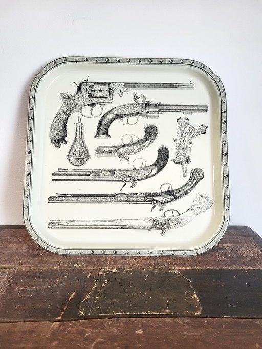 Metalen Serveerschaal, Piero Fornasetti, Italy, 1960
