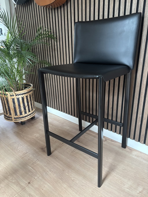 Enrico Pellizzoni Bilbao Stool Barhocker 1 Stück – barkrukken, Leather, Metal