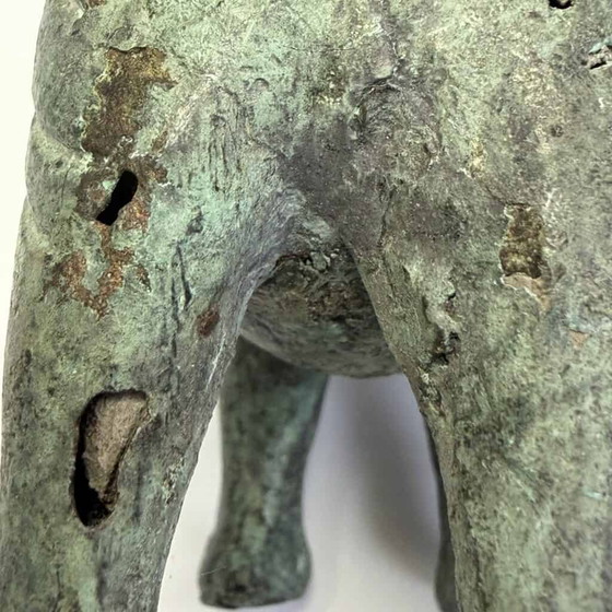 Antique bronze sculpture of man on elephant (photo 10 of 12)