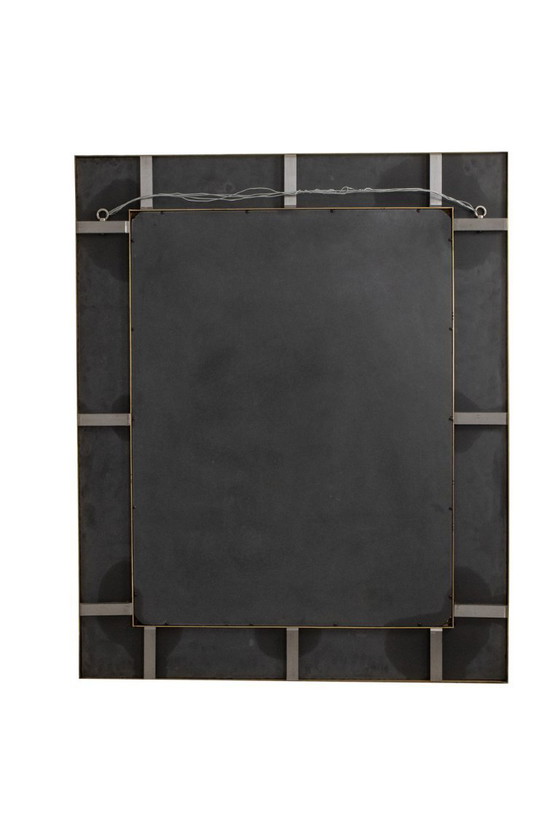 Image 1 of Mirror in marquetry of oxidized and patinated brass. Artist's work