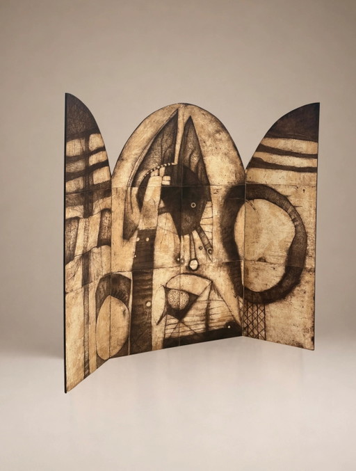 Guillaume Le Roy – Triptych, 1971 Amsterdam – schilderijen tekeningen, Abstract