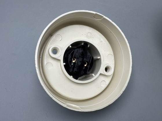 Image 1 of Lampada da soffitto vintage verde opalino con effetto marmo: un'attrazione retrò suggestiva