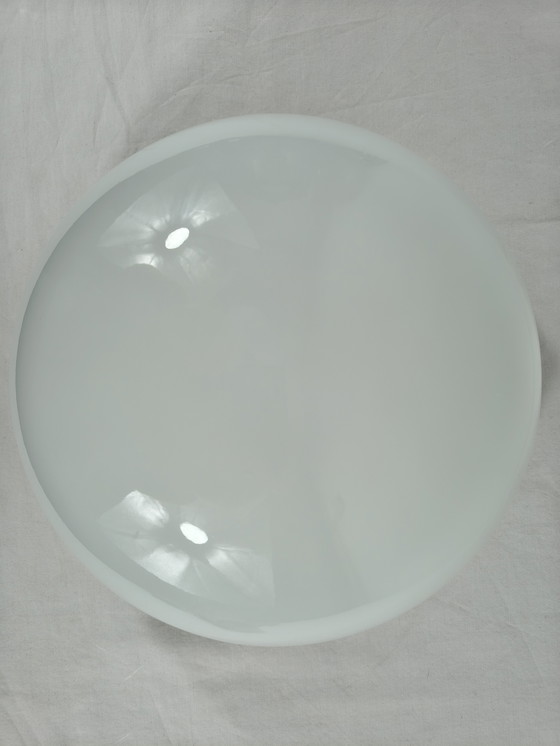 Image 1 of Vintage ceiling lamp – half sphere frosted glass – Ø25×11 cm