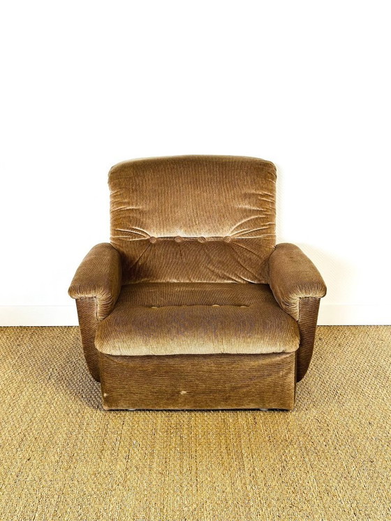 Image 1 of Modular Sofas and Vintage Velvet Armchair, 1960s, Set of 6