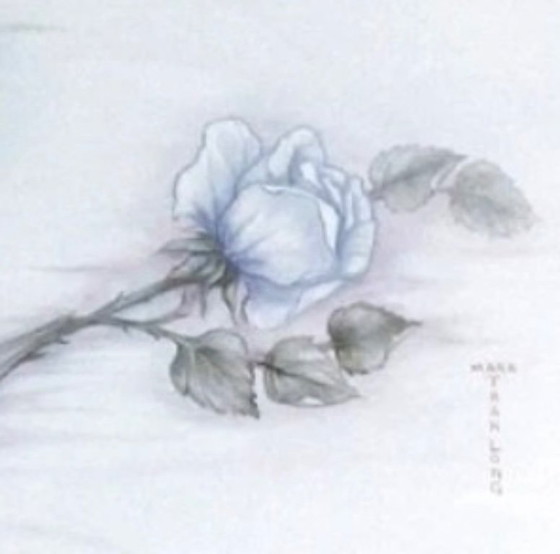 Image 1 of Mara Tran Long: Nu Á La Rose. Offsetlithografie in uitstekende staat. 