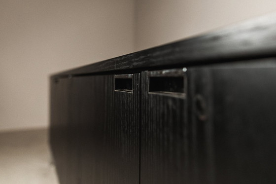 Image 1 of Florence Knoll sideboard in black oak and chrome for Knoll International, 1960s