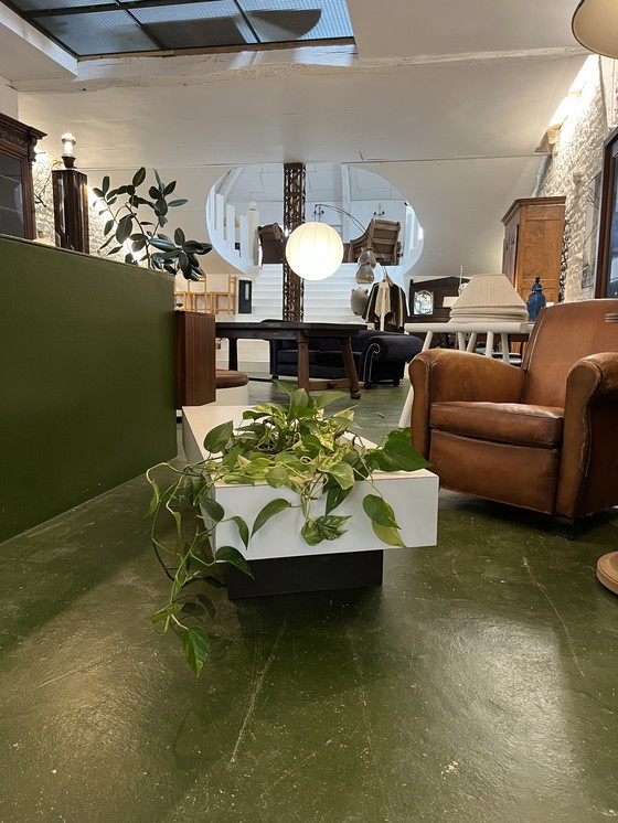 Image 1 of 70s White Formica Planter Table Made by Roche Bobois