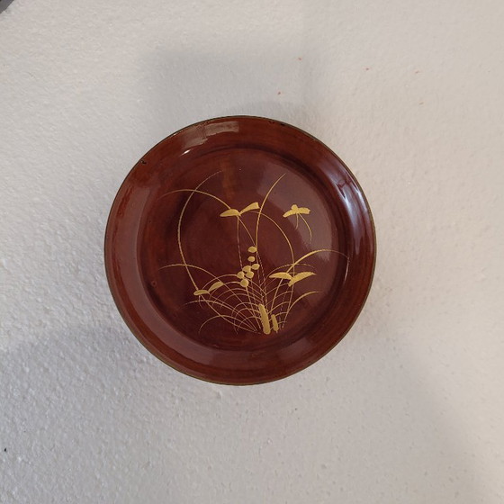 Image 1 of (10) Piatti con scatola, lacca urushi-e, periodo Showa, XX secolo - Giappone