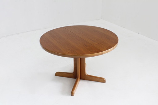 Vintage Danish round extendable dining table 1960s