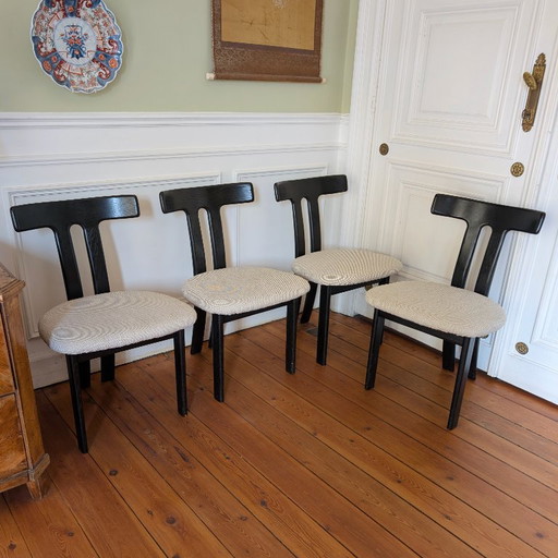 Ensemble de 4 chaises de salle à manger en chêne en forme de « T »